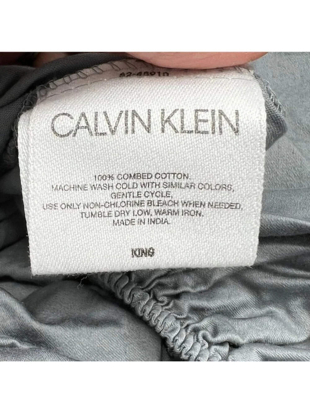 Calvin Klein 100% Cotton Flat & Fitted Sheet Set King Size Luxury Gray